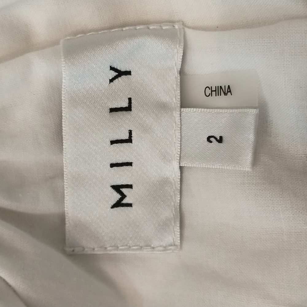 Milly White Flora Tufted Embroidered Cotton Halter Mini Dress, Women Size 2, EUC - Picture 8 of 12